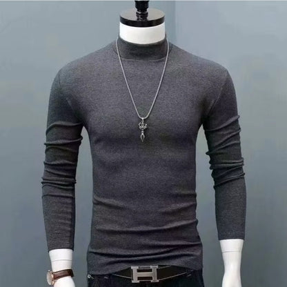 Men's Original Shirts Fall/Winter T-Shirt Fashionable Inner Wear for Men Slim Fit Turtleneck Shirt Solid Black Long Sleeve Shirt