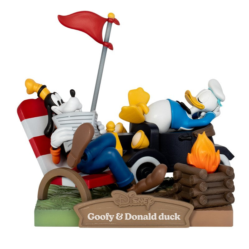 Disney Mickey Minnie Camping Series Figurine - Cartoon Mouse Donald Duck Goofy Chip 'n' Dale Pluto Toy Model for Collectors