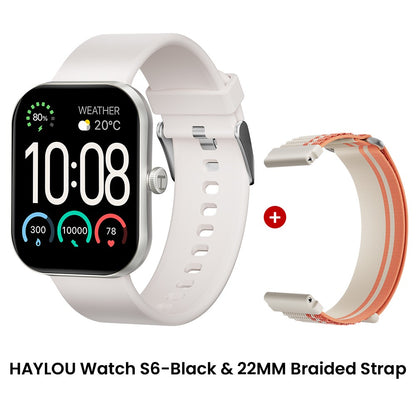 Smartwatch HAYLOU Watch S6 Tela HD de 2,01" Smartwatch Chamadas de Voz Bluetooth Monitoramento Fitness à Prova D'Água IP68