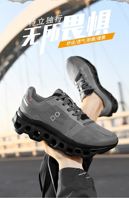 Tênis casuais com amortecimento, calçado de corrida, jogging, maratona, masculino, esportivo, respirável, leve, confortável, antiderrapante, lazer.