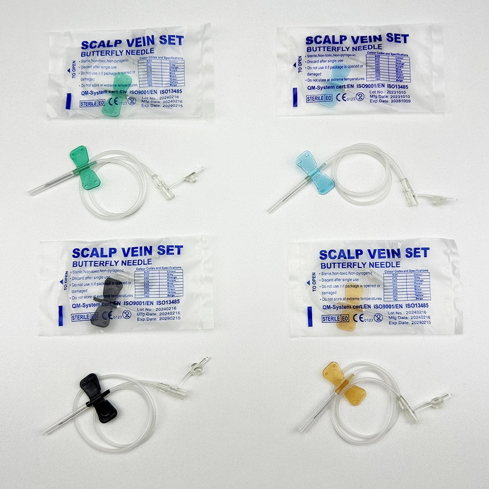 100 Unidades/Agulha de Infusão Borboleta com Boca Reta Descartável para Animais, Agulha de Infusão com Asa Dupla para Sala de Cuidados de Animais de Estimação