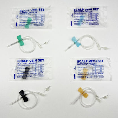 100 Unidades/Agulha de Infusão Borboleta com Boca Reta Descartável para Animais, Agulha de Infusão com Asa Dupla para Sala de Cuidados de Animais de Estimação