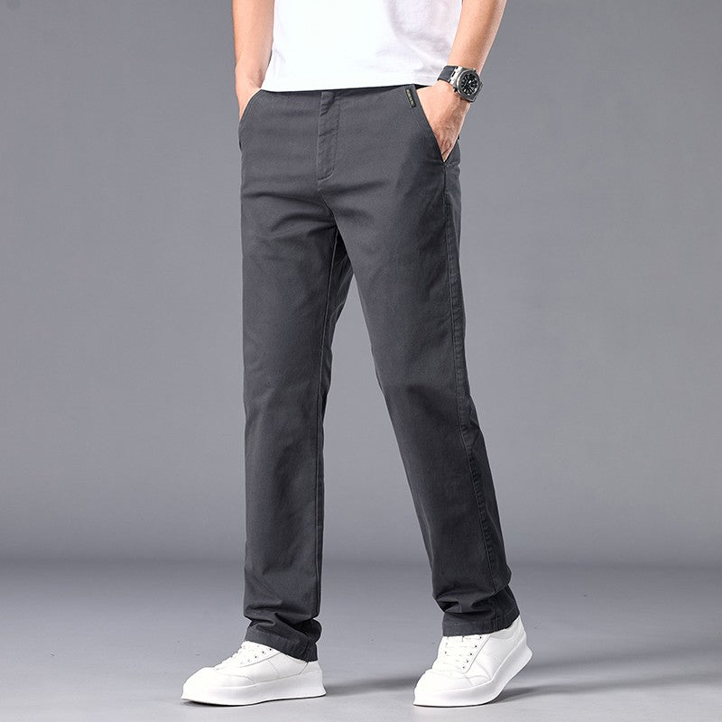 New Casual Pants Men Straight Fit Stretch Autumn Chino Trousers Male Formal Work Business Dress Khaki Fashion Spring Pants