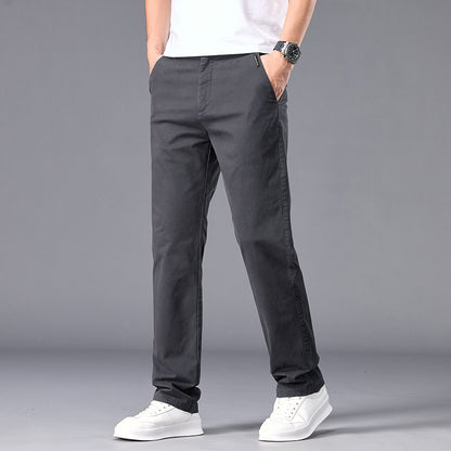 New Casual Pants Men Straight Fit Stretch Autumn Chino Trousers Male Formal Work Business Dress Khaki Fashion Spring Pants