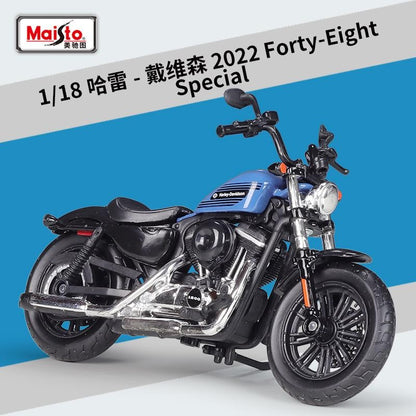 Maisto 1:18 Harley-davidson 2022 Fat Bob 114 Mock-up Alloy Motorcycle Model With Base Finished Toys Gift Collection Accessories