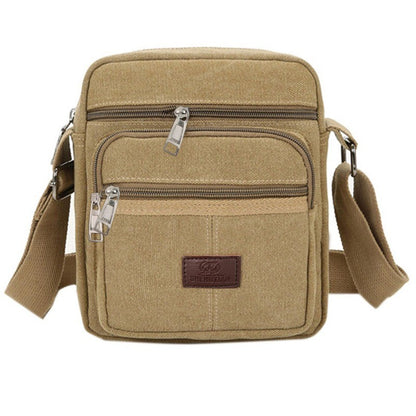 Multifunctional Men's Shoulder Bag Flap Solid Color Casual Messenger Canvas Travel Male Crossbody Bags