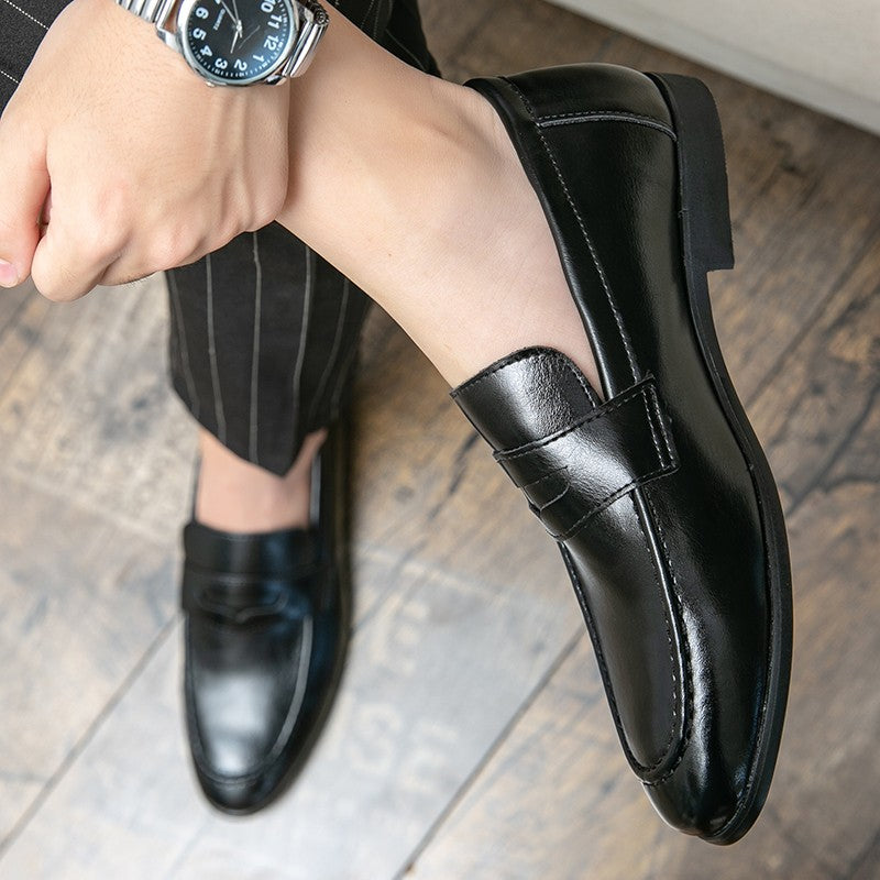 Spring Autumn Prom Evening Long Men's Casual Leather Loafers Male Slip on Flats Shoes Male Brogue Retro Upscale Comfy Shoes