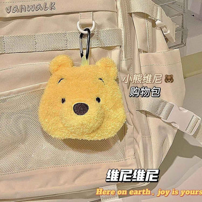 Bolsas de compras dobráveis Disney Ursinho Pooh, desenhos animados fofos, bolsas de proteção ambiental para viagens, armazenamento, pequenas lembrancinhas