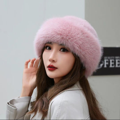 2024 Y2K Fluffy Faux Fur Bucket Hat Women Rabbit Fur Warm Thick Plush Winter Hat Lady Luxury Fashion Furry Panama Fisherman Cap