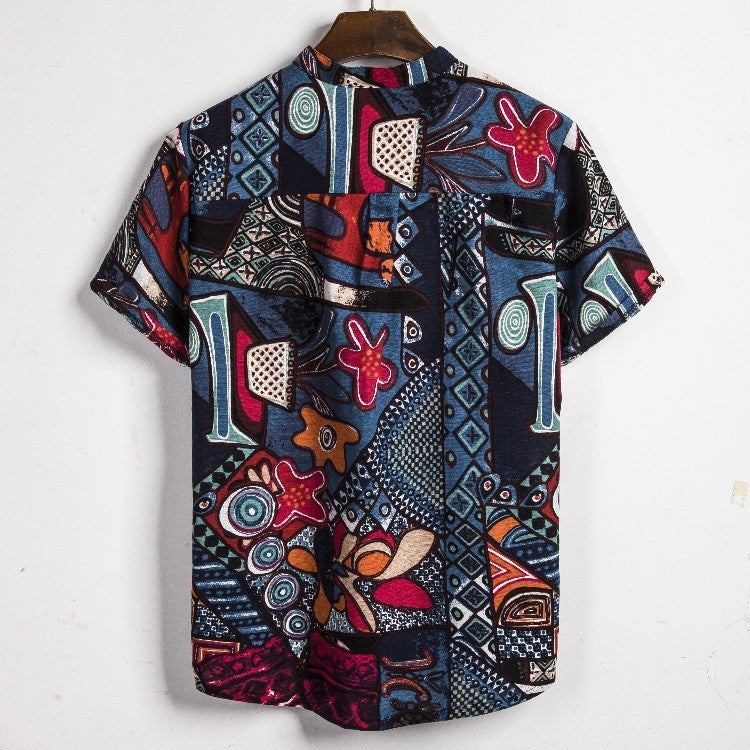 2024 new Hawaiian Cotton High Quality Shirts Men's Oversize Shirt Man Tiki Fashion Clothing Blouses Luxury Social T-shirts