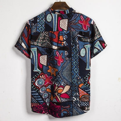 2024 new Hawaiian Cotton High Quality Shirts Men's Oversize Shirt Man Tiki Fashion Clothing Blouses Luxury Social T-shirts