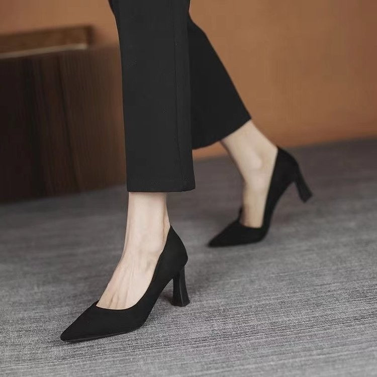 New In Black Special Head Spiral Pattern Fashion Women's Shoes Pointed Fine Heel Wedding High Heels Banquet Nightclub with Shoes