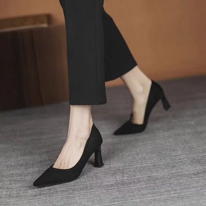 New In Black Special Head Spiral Pattern Fashion Women's Shoes Pointed Fine Heel Wedding High Heels Banquet Nightclub with Shoes