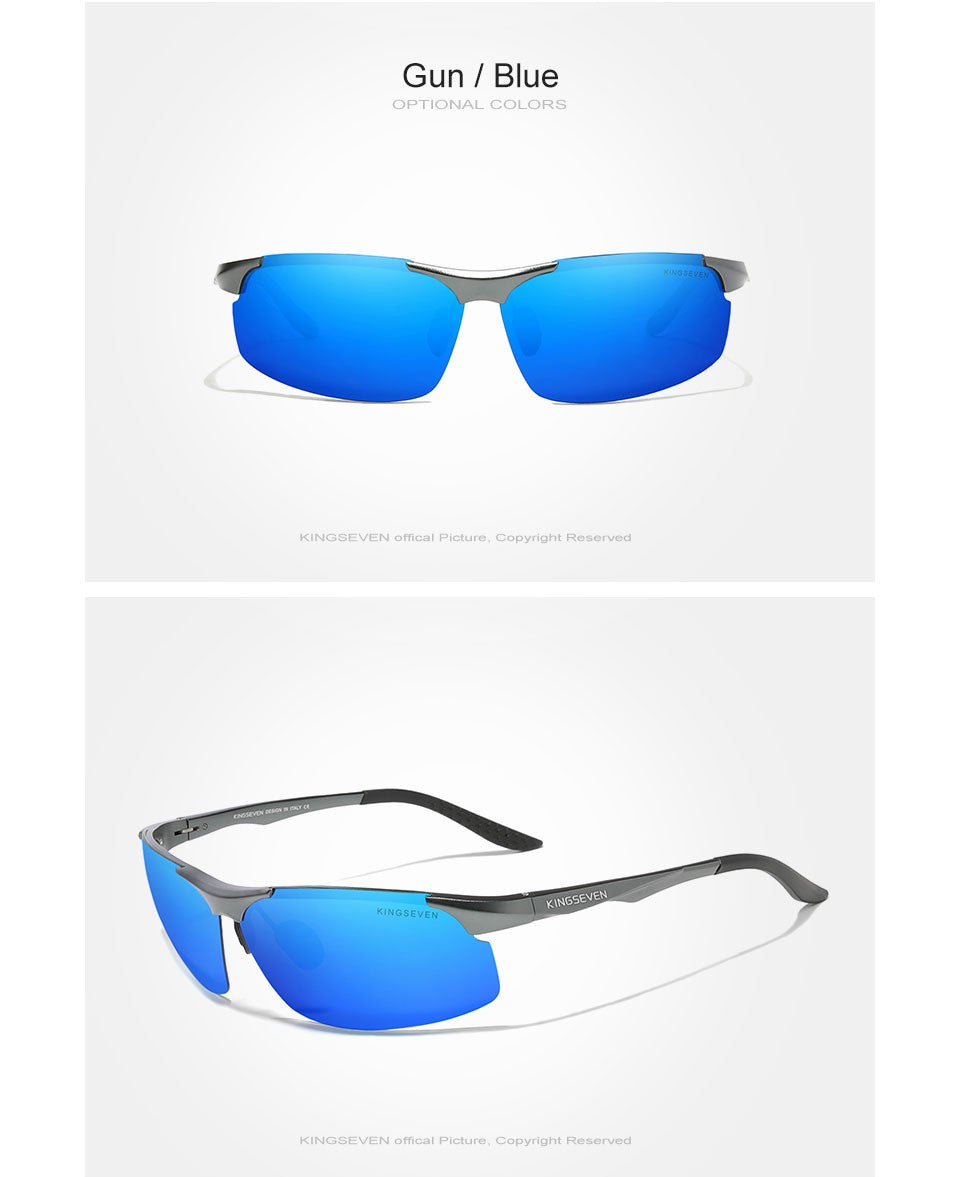 Genuine KINGSEVEN Polarized Men Aluminum Sunglasses Driving Mirror Lens Male Sun Glasses Aviation Women For Men Eyewear 9126