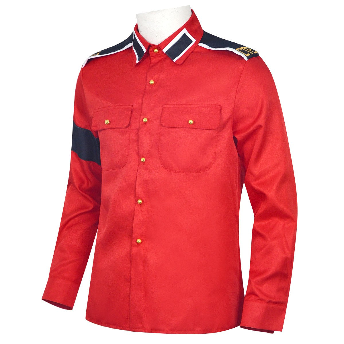 Michael Jackson Impersonator RetroCTEAntiWar Patch EmbroideredShirt Men's Military Style Long SleeveButtonDown Shirt Collectible