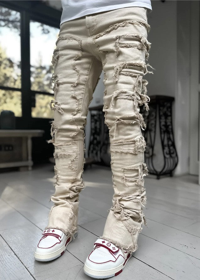 Novas calças jeans com pernas retas, jeans retrô, estilo urbano, moda ins, estilo explosivo, calças jeans masculinas retrô elásticas, novas.