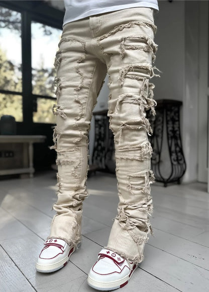 Novas calças jeans com pernas retas, jeans retrô, estilo urbano, moda ins, estilo explosivo, calças jeans masculinas retrô elásticas, novas.