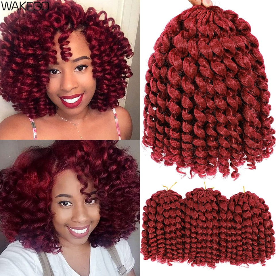 1-4 Pacotes 2X Ringlet Wand Curl Jamaican Bounce 8 polegadas Sintético Wand Curl Twist Braids Hair Crochet Cabelo Cacheado Extensões 20 Raízes