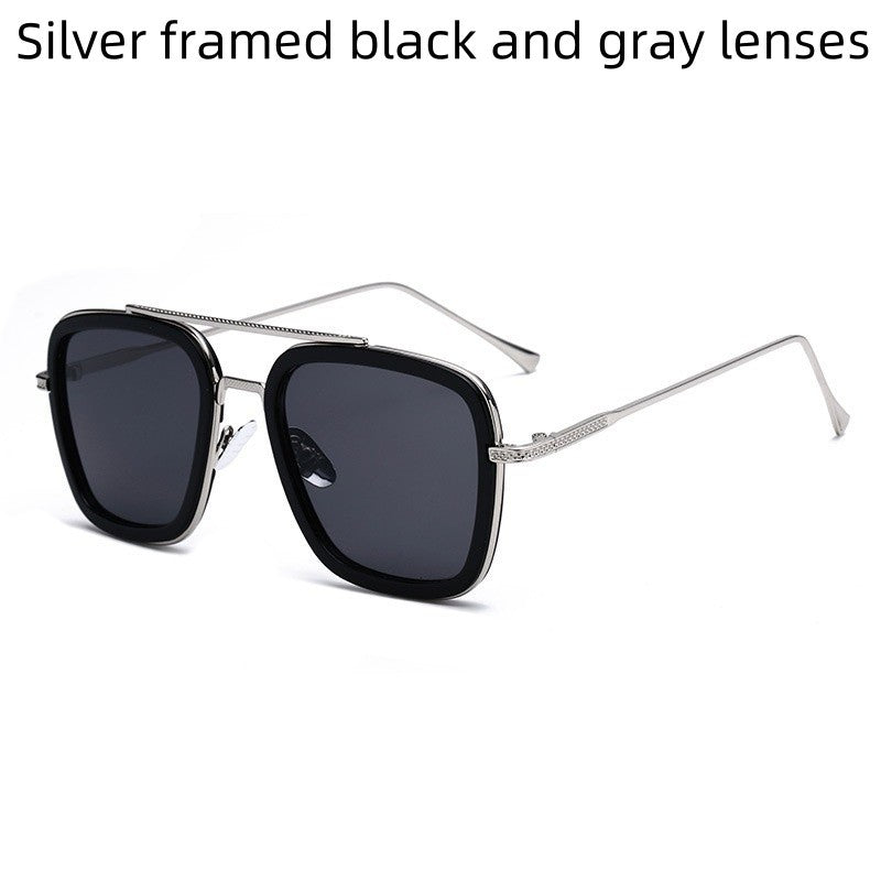 New Men's And Women's Metal Sunglasses European And American Fashion Trend Iron Man Same Style Small Frame Glasses UV400