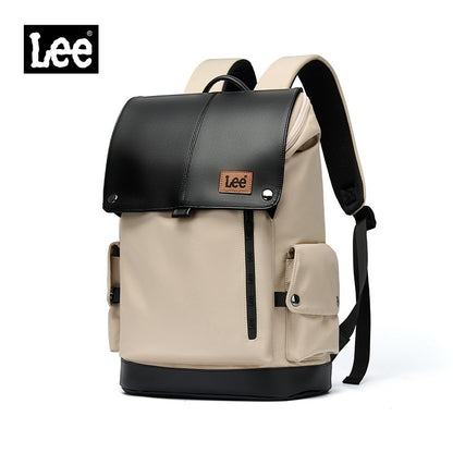 LEE New Korea Style Flip Leather Backpack Women Men Large Capacity Business Commuter Travel Rucksack Buy Laptop School Book Bag