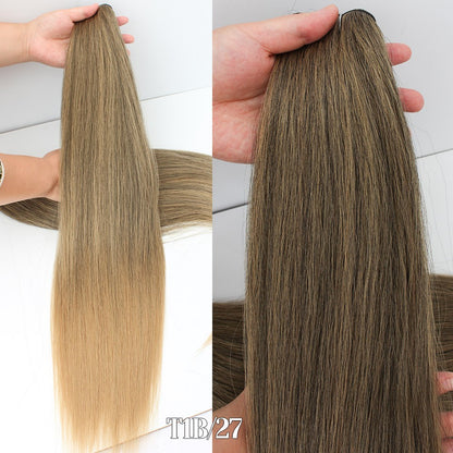 Cabelo Sintético Russo Liso de 65cm 200g, Extensões de Cabelo de Fibra com Bio Proteína Resistente ao Calor, Rabo de Cavalo para Cosplay