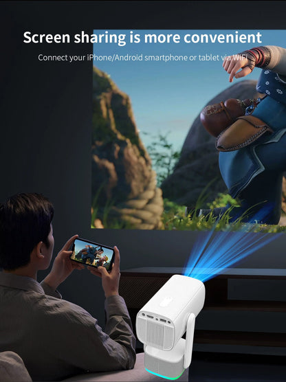 Projetor Salange 4K K2 Smart Android 11 Bateria Embutida Alto-falante Bluetooth WIFI Foco Automático Correção Trapezoidal Estilo Livre para Filmes ao Ar Livre