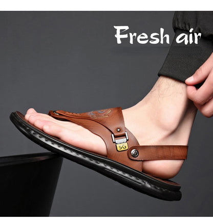 Brand Men's Sandals Summer Soft soled Anti slip Beach Shoes Male  Outdoor comfortable Men slippers Luxury High Quality sandalias