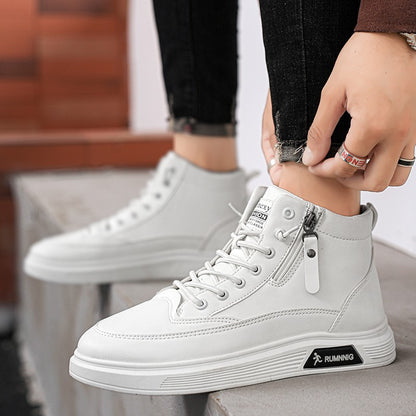 Versatile and trendy high-top shoes, white sneakers, outdoor light and casual shoes, student sports shoes, men's running shoes