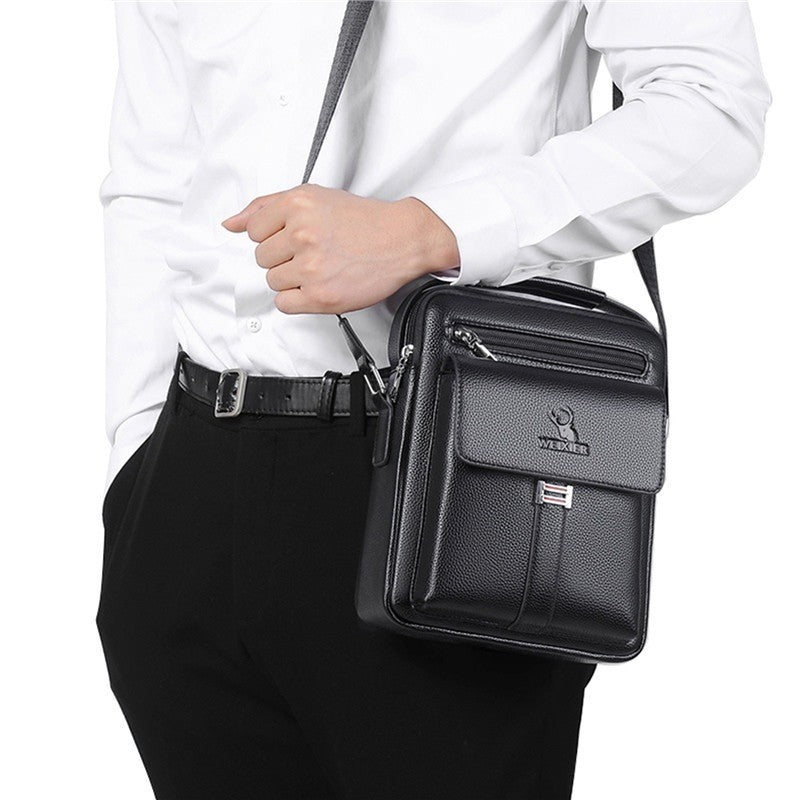High Quality Men Shoulder Bag Men PU Leather Flaps Men's Crossbody Bags Business Flap Male Solid Messenger Bag Travel Bag