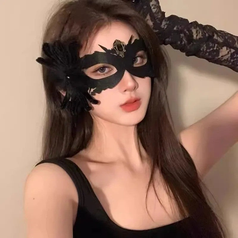 Halloween Black Half Face Mask Girl Eye Mask Lace Mask Party Masquerade Party Dress Up