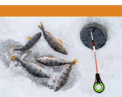 Cana de Pesca de Gelo FTK Mini Portátil de Inverno Haste de Plástico ABS Destacável Impermeável Ponta de Reposição da Haste