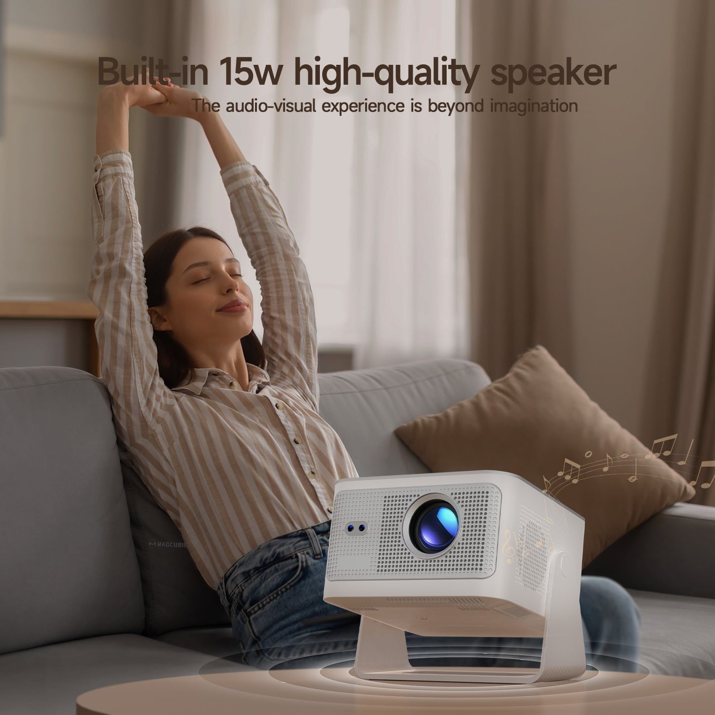 Magcubic 900ANSI Projetor Android 14 Foco Automático Suporte 8K Nativo 1080P Com Wifi6 BT5.4 16G Allwinner H726 Portátil HY350Max