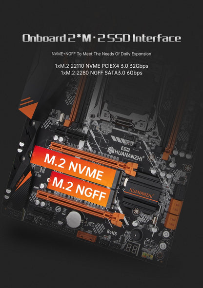 Placa-mãe HUANANZHI X99 BD4 LGA 2011-3 XEON X99 suporta Intel E5 2640 2666 2670 2696 2678 V3 V4 DDR4 RECC NON-ECC NVME NGFF