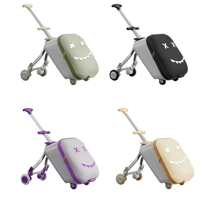 Mala de Viagem Infantil Trolley Acoplável em Avião com Rodas Giratórias Bagagem de Passeio e Andador de Bebê Dobrável