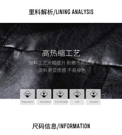 2025 Men's Soft PU Leather Jackets Business Office Coats Breathable Solid Male Faux Leather Jackets Warm Outerwear Plus Size 7XL