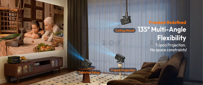 Projetor XGODY Android 13 Netflix Oficial FHD Beamer 700ANSI Foco Automático e Correção Trapezoidal Smart Android TV Cinema em Casa