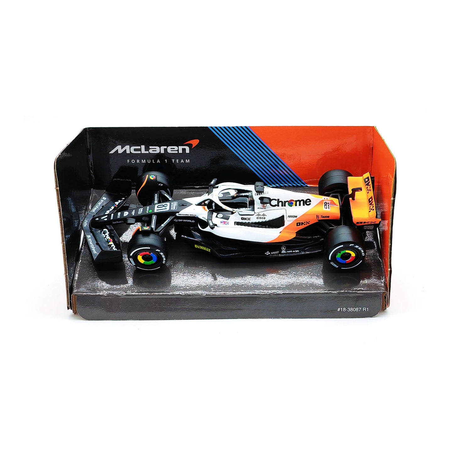 Bburago 1:43 2024 F1 Mclaren MCL38 Grande Prêmio de Mônaco Carro de Liga Miniatura Modelo Diecast #4 Lando Norris #81 Oscar Piastri Brinquedo