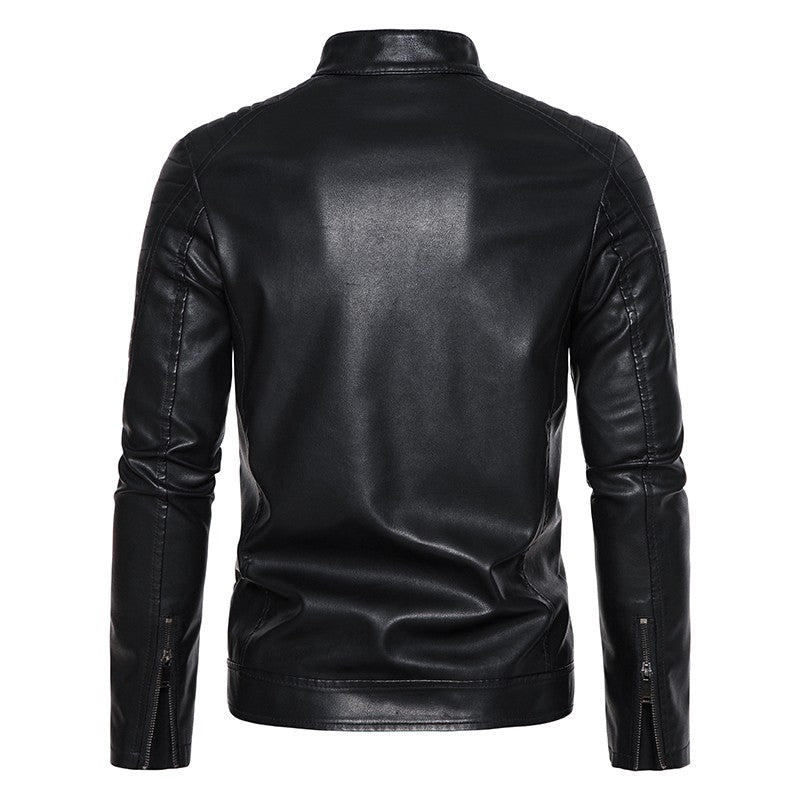 TRAF Leather Men's Youth Trend Autumn And Winter New Slim Korean Version Of Handsome Men's Autumn Coat Leather Jacket Men