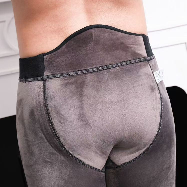 -30° Winter Thicken Keep Warm Long Wool Sheepskin Pants One Piece of Fur Men's and Women's High Waist Wool Liner Pants