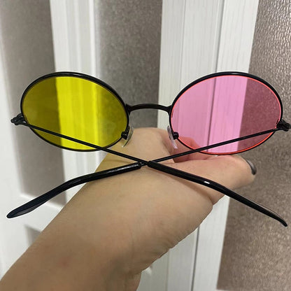 Men Spamton Cosplay Glasses Boss Spamton Cosplay  Mixed Color Sunglasses Cos Prop Round Frame Sunglasses Halloween Accessories