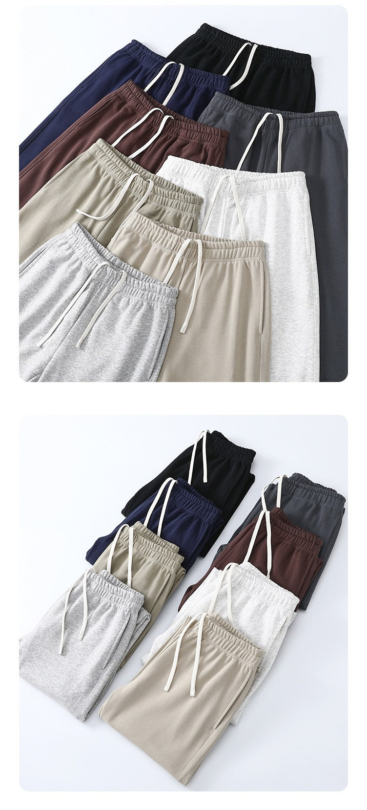 Calça de moletom reta 340G de terry, confortável, versátil, macia e suave para a pele, resistente a rugas e durável