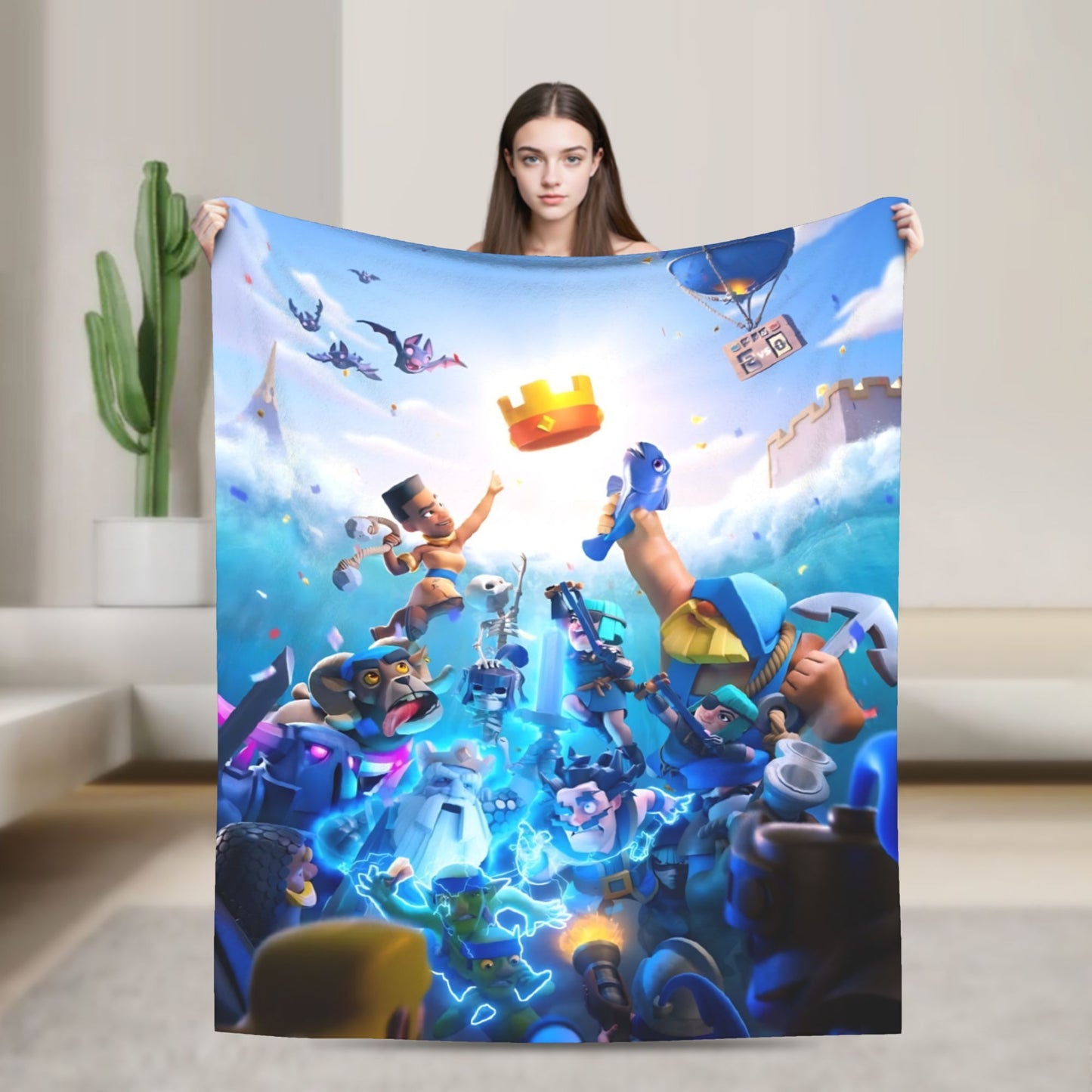 Clashes Royaleds Game Knitted Blanket  Fuzzy Throw Blankets Bed Sofa Portable Soft Warm Bedspreads