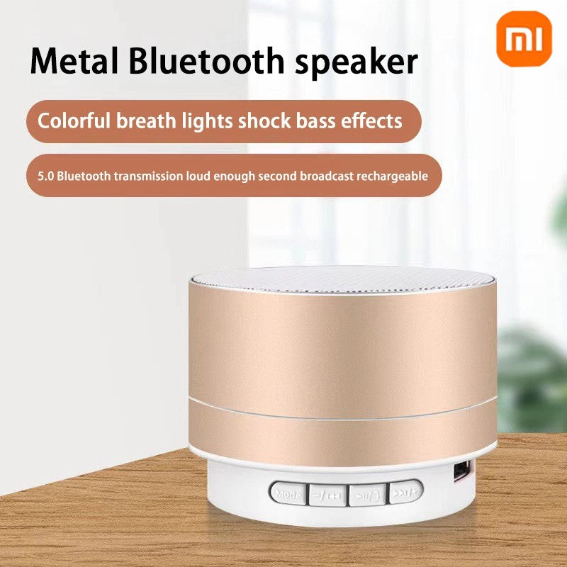 Xiaomi A10 Mini Portable Speaker Bluetooth Wireless Audio Dazzling Crack LED Light Subwoofer Support TF Card USB For PC/Mobile