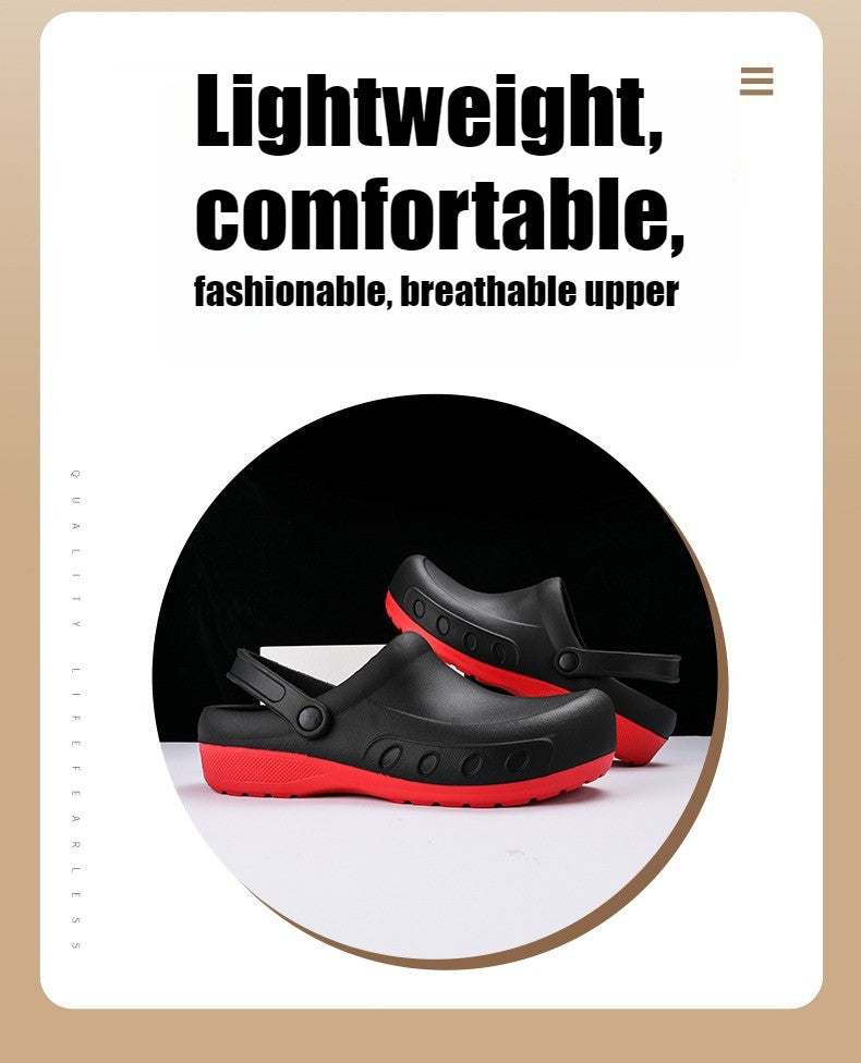 Men Chef Clogs Men Kitchen Shoes EVA Injection Shoes Anti-slip Outsole Comfortable Garden Clogs Waterproof Sandal Big Size 40-46