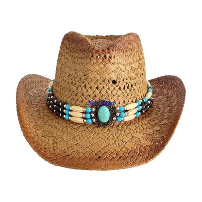 F3MF Fashionable Handwoven Straw Hat Roll Brims Sunproof Panama Hat for Women Bohemian Hat for Vacation and Everyday Wear