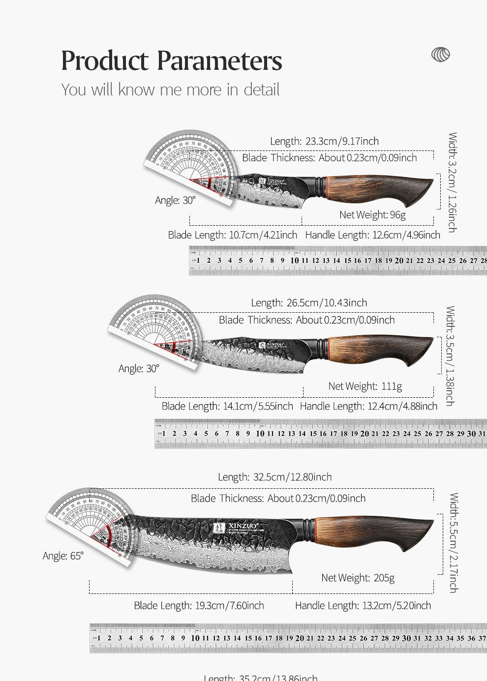 XINZUO 1-5PCS Damascus Steel Kitchen Knife 10Cr15CoMov Steel Core Chopping Vegetables And Fruits Household Kitchen Knife