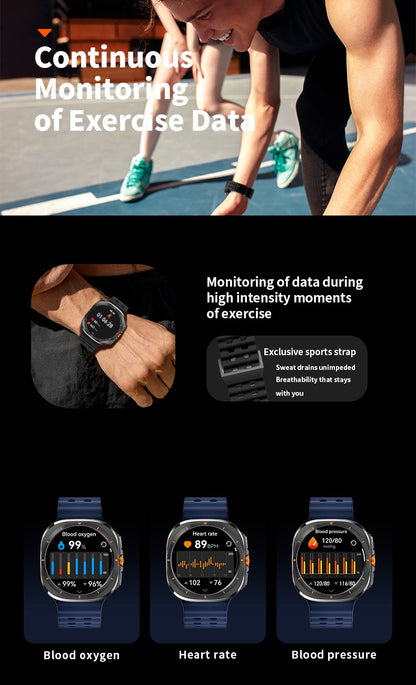 2025 New Watch8 Ultra Smart Watch Classic NFC Health Monitoring  Bluetooth Call 3ATM Waterproof HD Smartwatch For IOS Android