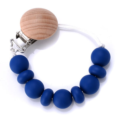 New Silicone Beads Dummy Clip Holder Soother Pacifier Clips Chain for Baby Teething Toys Chew Gifts Accessories BPA Free