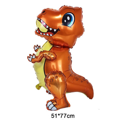 Dinosaur Party Decor 32inch Dinosaur Number Balloons 1-3 Year Olds Kid Birthday Baby Shower Matte Cartoon Foil Balloon Decors