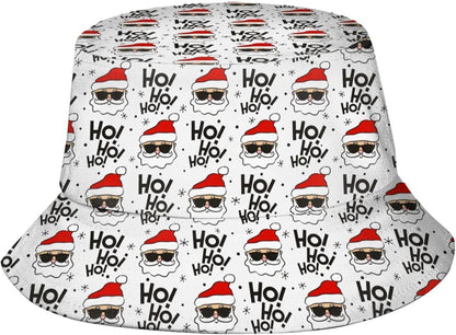 Funny Christmas Bucket Hat New Year Fisherman Hat for Women Men Packable Outdoor Travel Beach Sun Cap